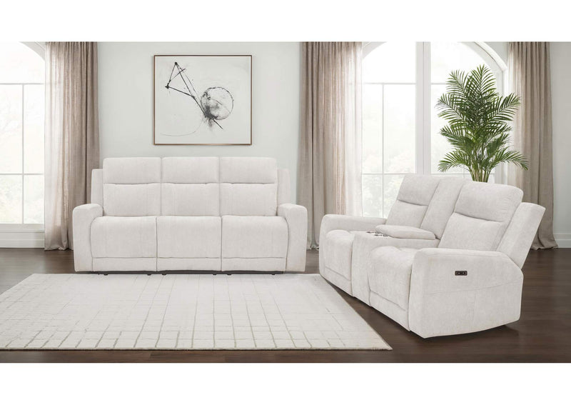610151P-S2 Kennett 2-piece Chenille Power Reclining Sofa Set Ivory