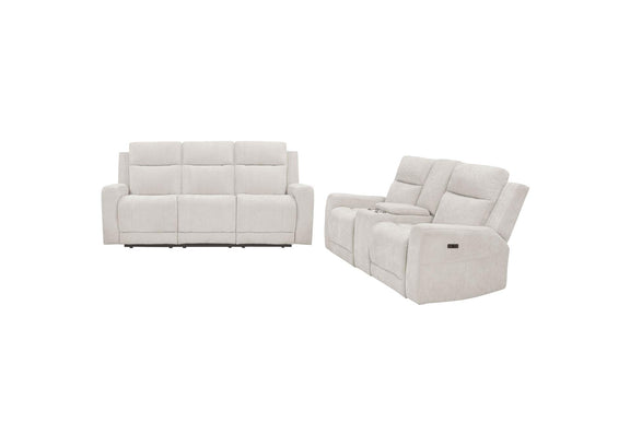 610151P-S2 Kennett 2-piece Chenille Power Reclining Sofa Set Ivory