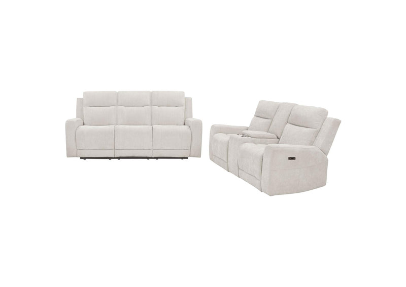 610151P-S2 Kennett 2-piece Chenille Power Reclining Sofa Set Ivory