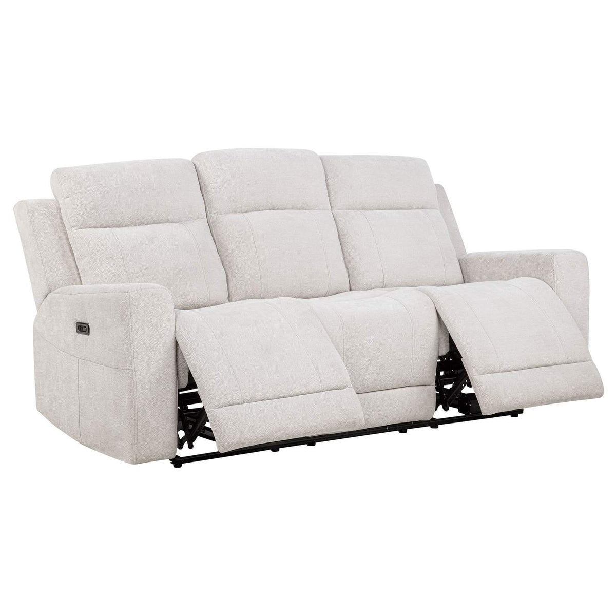 610151P-S2 Kennett 2-piece Chenille Power Reclining Sofa Set Ivory