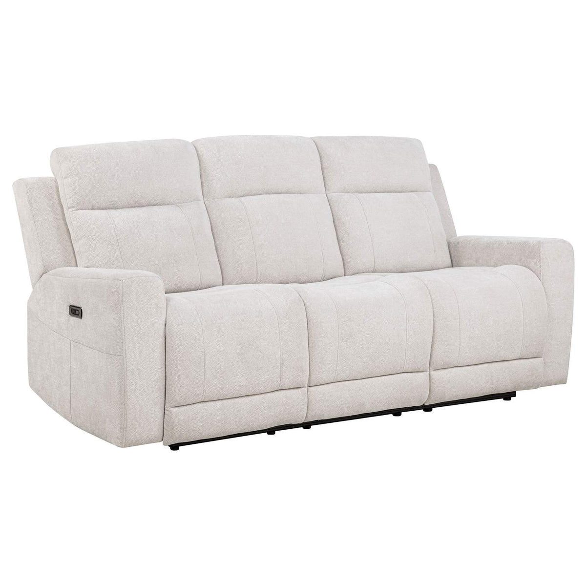 610151P-S3 Kennett 3-piece Chenille Power Reclining Sofa Set Ivory