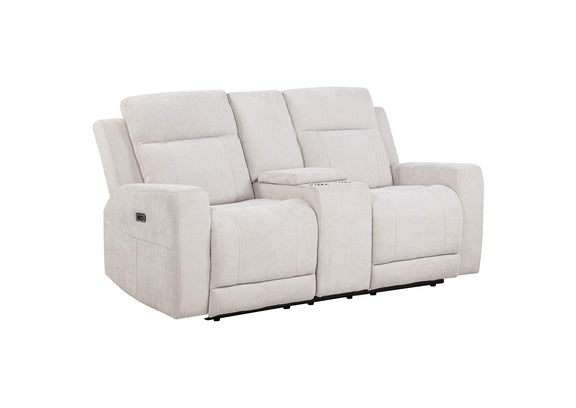 610151P-S3 Kennett 3-piece Chenille Power Reclining Sofa Set Ivory