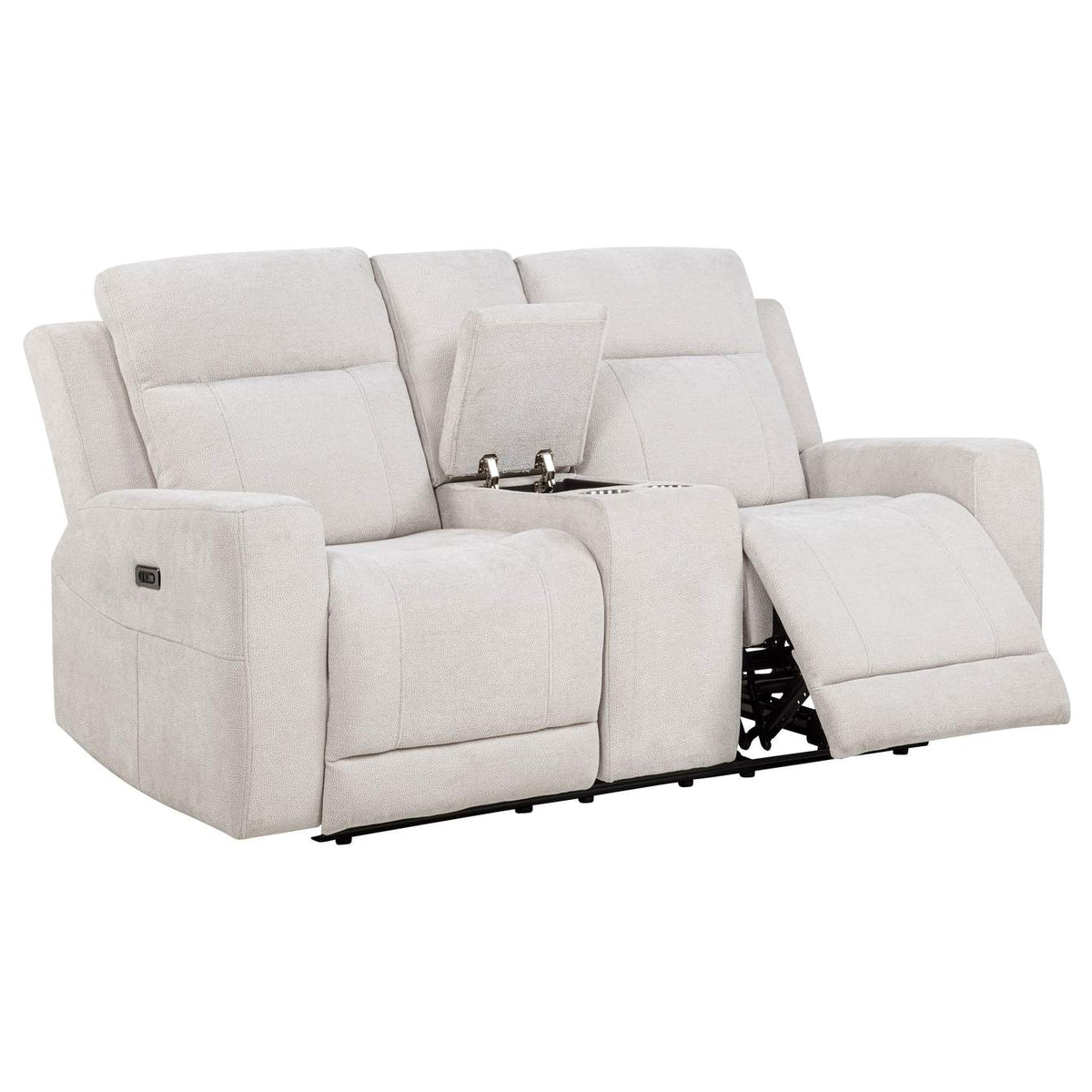 610151P-S3 Kennett 3-piece Chenille Power Reclining Sofa Set Ivory