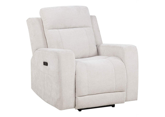 610151P-S3 Kennett 3-piece Chenille Power Reclining Sofa Set Ivory