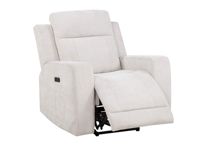 610151P-S3 Kennett 3-piece Chenille Power Reclining Sofa Set Ivory