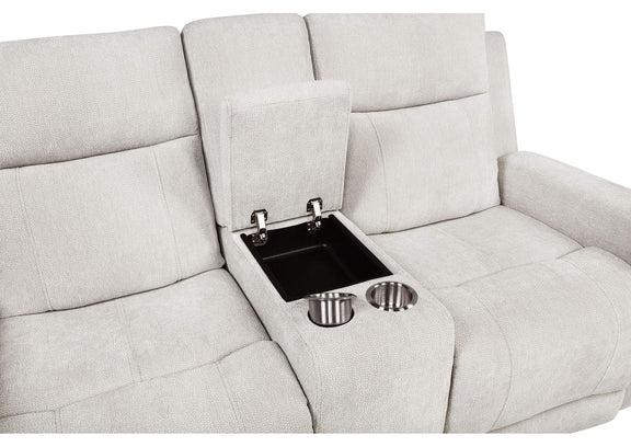 610151P-S3 Kennett 3-piece Chenille Power Reclining Sofa Set Ivory