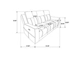 610151P-S3 Kennett 3-piece Chenille Power Reclining Sofa Set Ivory