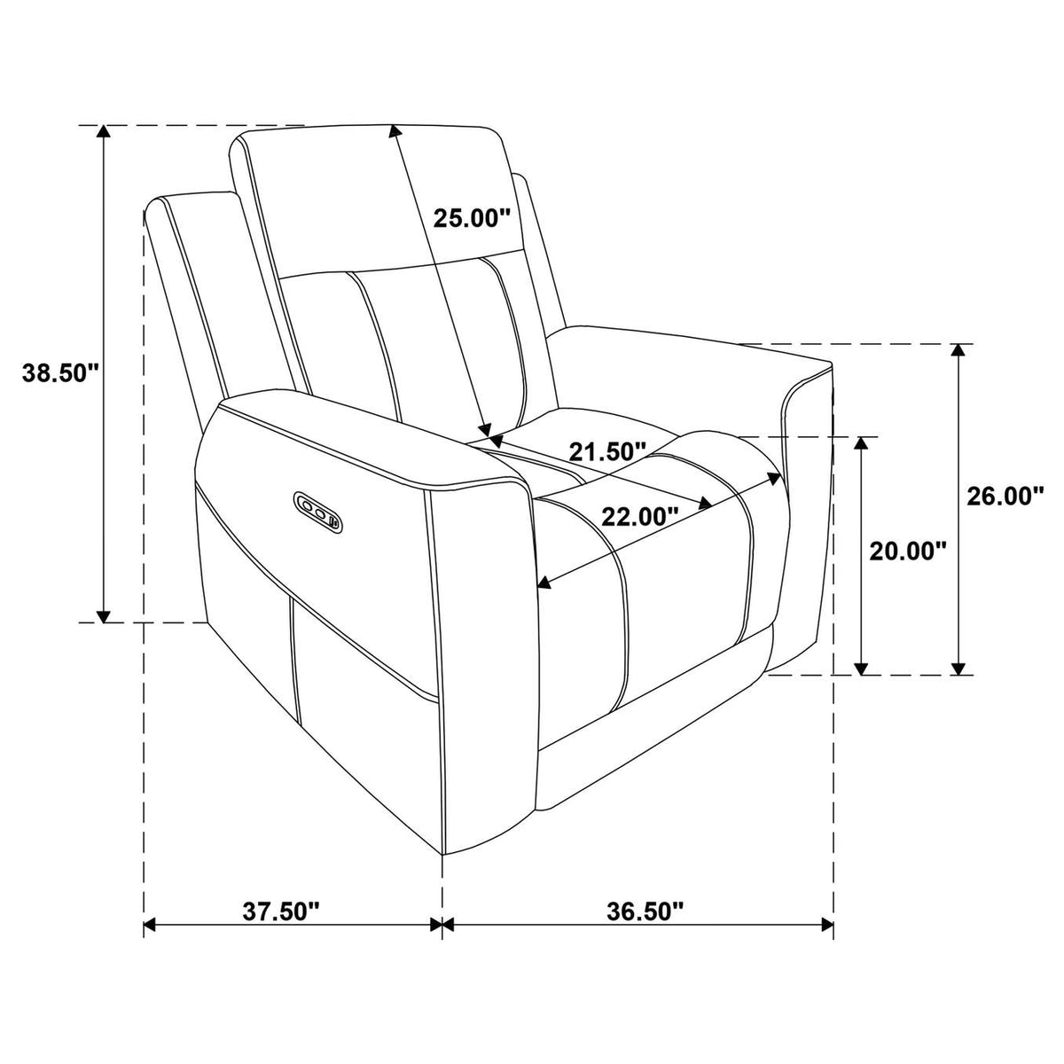 610151P-S3 Kennett 3-piece Chenille Power Reclining Sofa Set Ivory