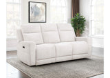610151P Kennett Chenille Upholstered Power Reclining Sofa Ivory