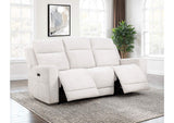 610151P Kennett Chenille Upholstered Power Reclining Sofa Ivory