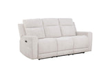 610151P Kennett Chenille Upholstered Power Reclining Sofa Ivory