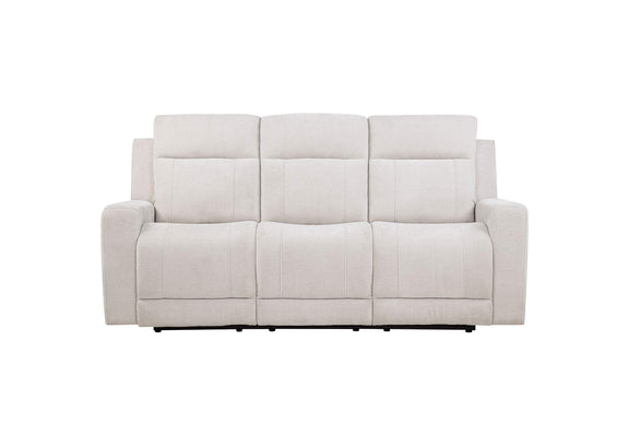 610151P Kennett Chenille Upholstered Power Reclining Sofa Ivory