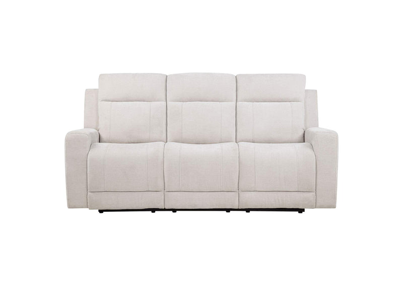 610151P Kennett Chenille Upholstered Power Reclining Sofa Ivory