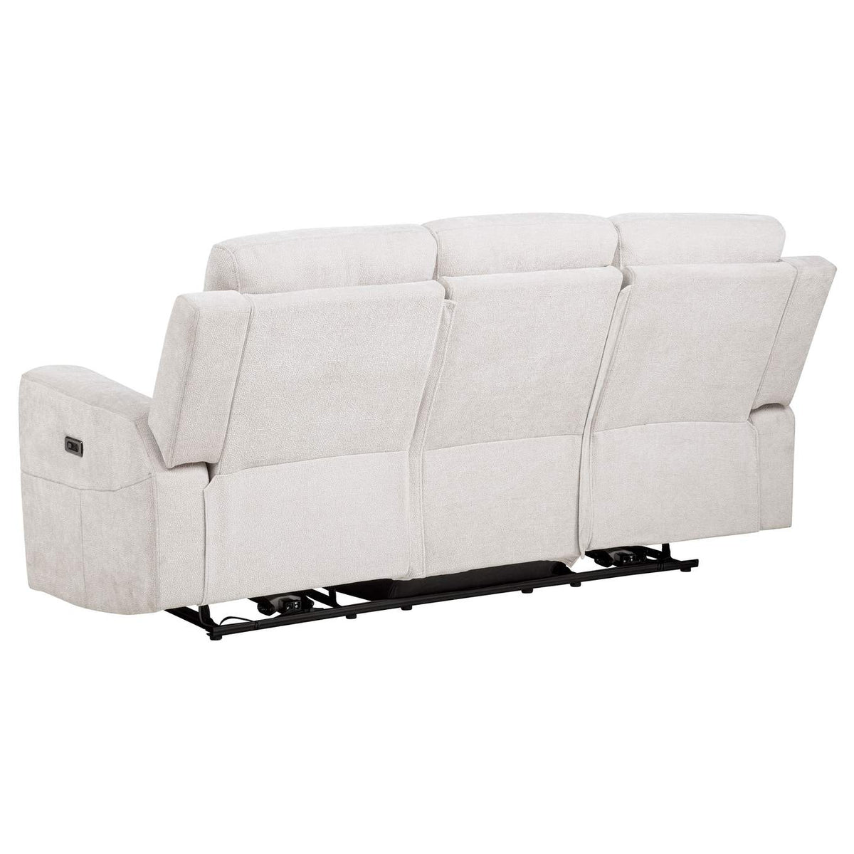 610151P Kennett Chenille Upholstered Power Reclining Sofa Ivory