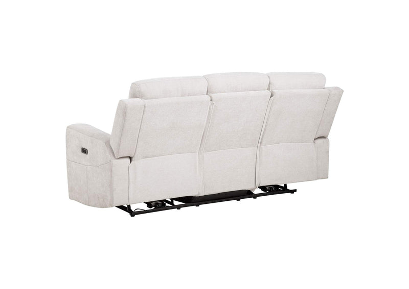 610151P Kennett Chenille Upholstered Power Reclining Sofa Ivory
