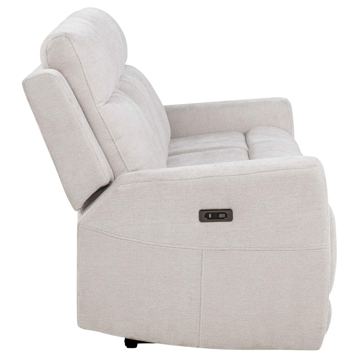 610151P Kennett Chenille Upholstered Power Reclining Sofa Ivory