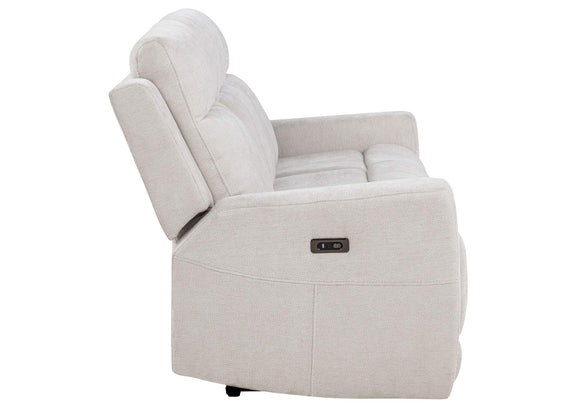 610151P Kennett Chenille Upholstered Power Reclining Sofa Ivory
