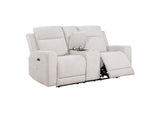 610152P Kennett Chenille Upholstered Power Reclining Loveseat Ivory
