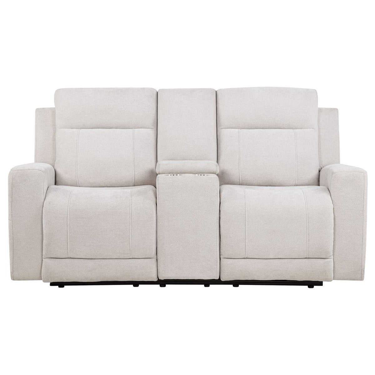 610152P Kennett Chenille Upholstered Power Reclining Loveseat Ivory