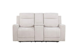 610152P Kennett Chenille Upholstered Power Reclining Loveseat Ivory