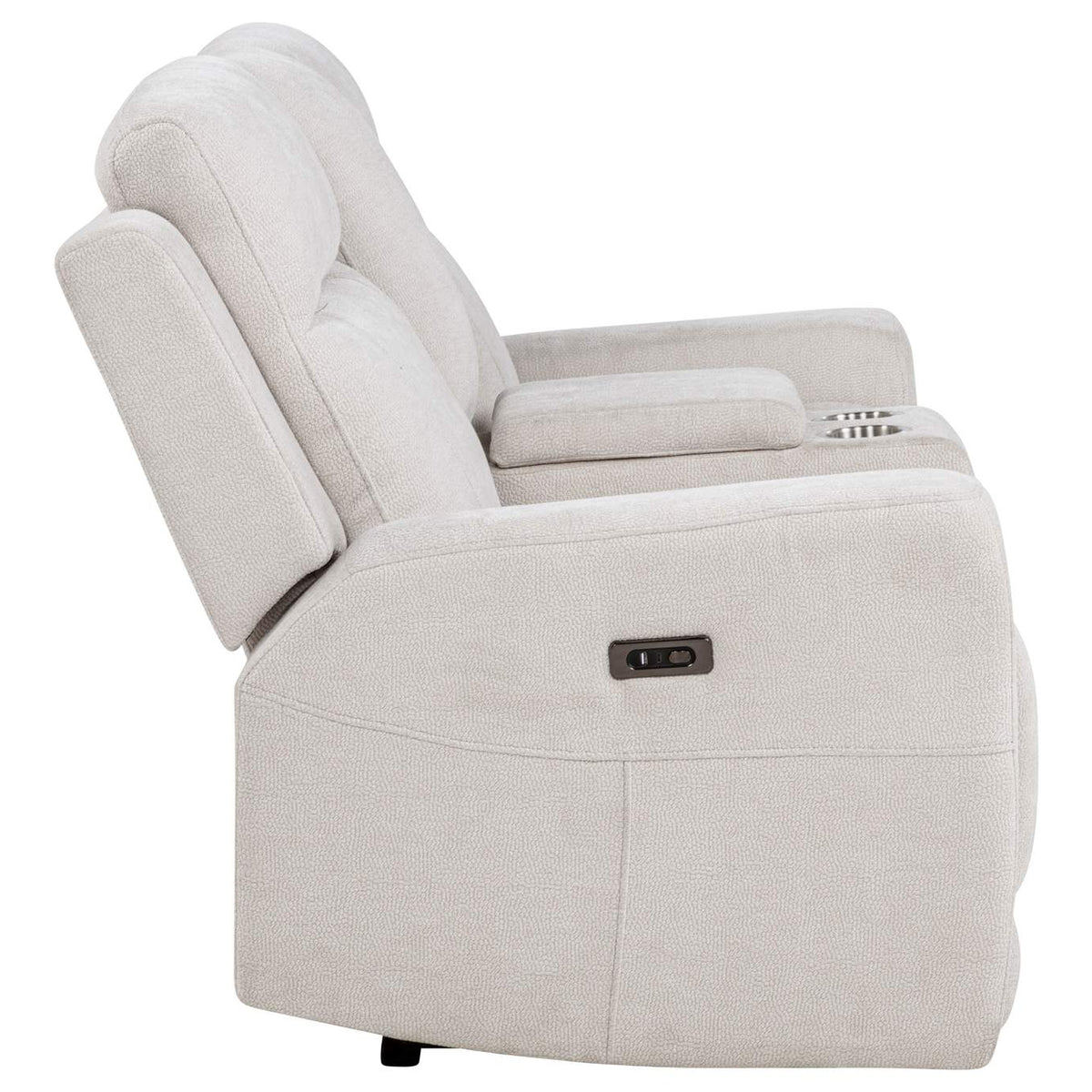 610152P Kennett Chenille Upholstered Power Reclining Loveseat Ivory