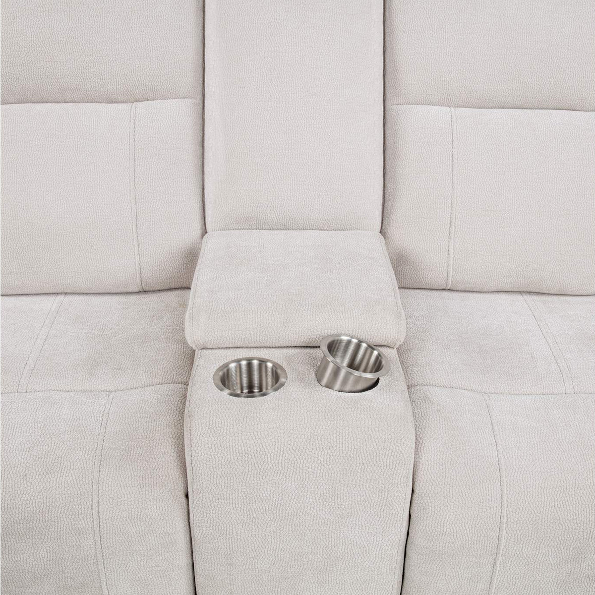 610152P Kennett Chenille Upholstered Power Reclining Loveseat Ivory