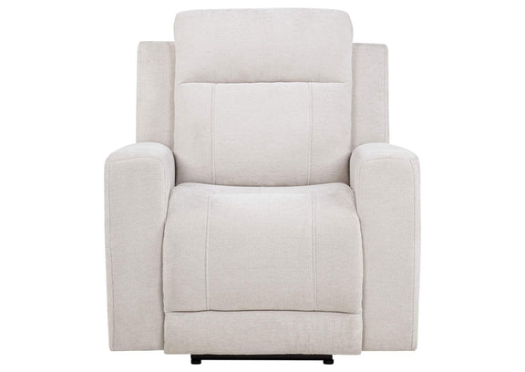 610153P Kennett Chenille Upholstered Power Recliner Chair Ivory
