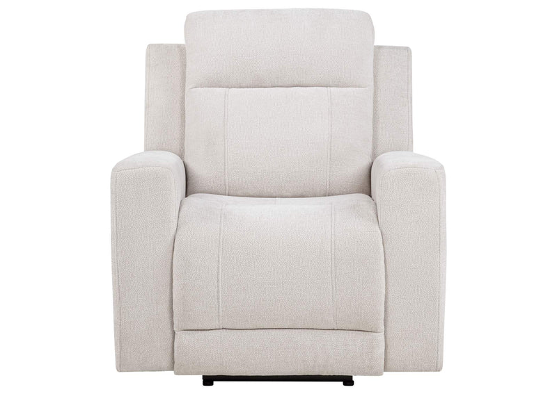 610153P Kennett Chenille Upholstered Power Recliner Chair Ivory