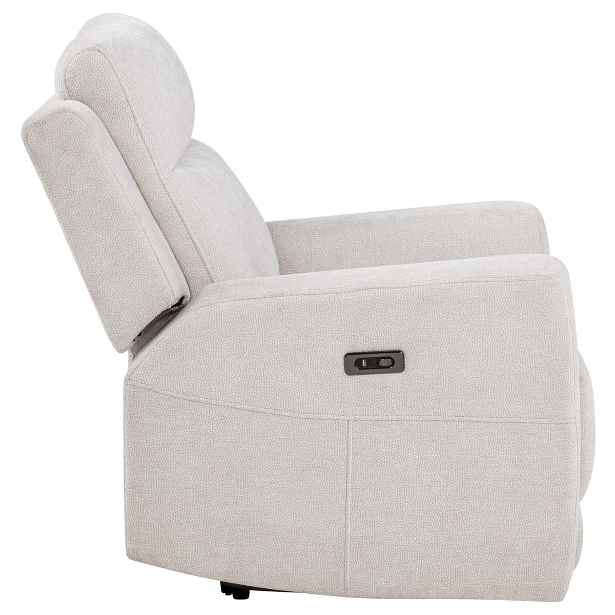 610153P Kennett Chenille Upholstered Power Recliner Chair Ivory