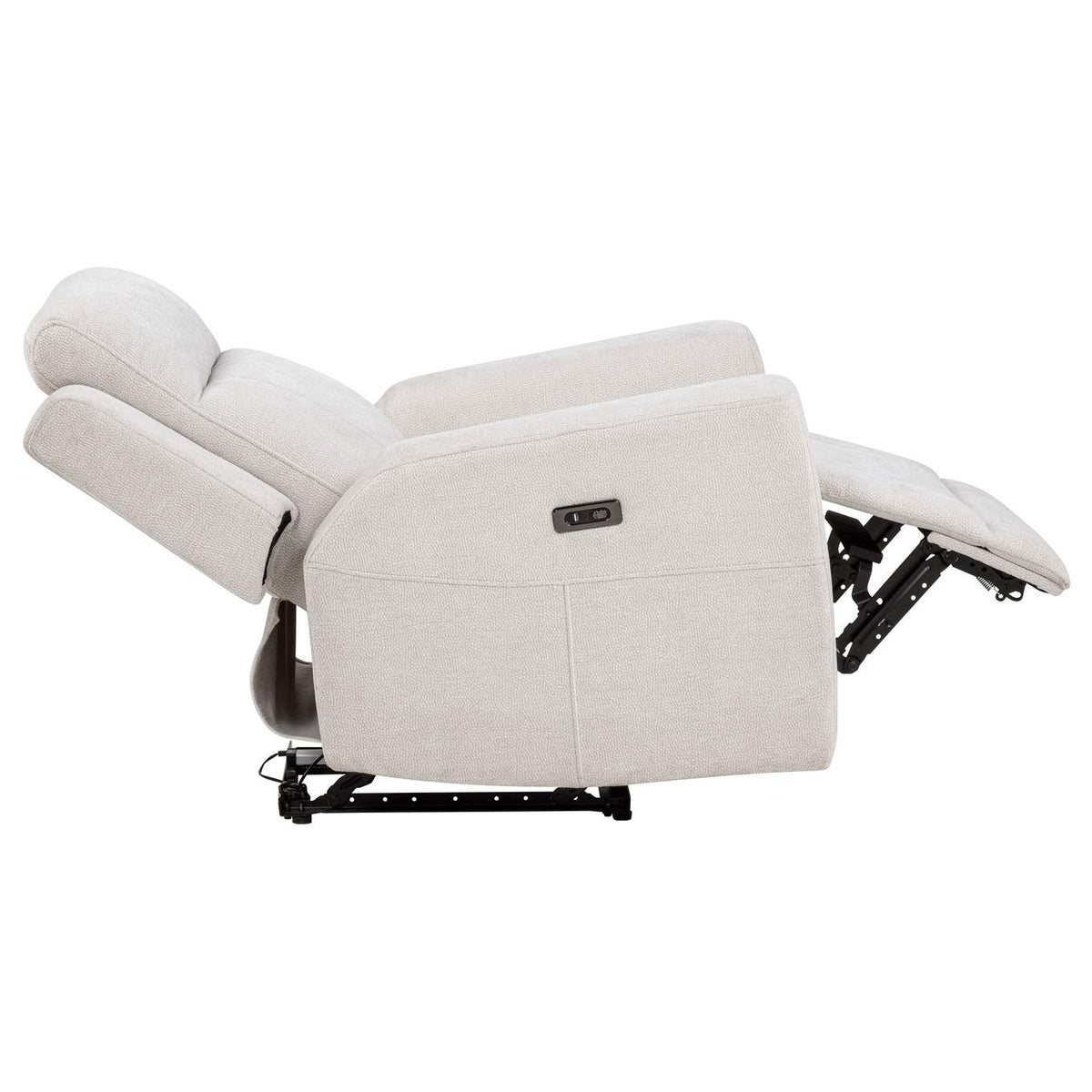 610153P Kennett Chenille Upholstered Power Recliner Chair Ivory