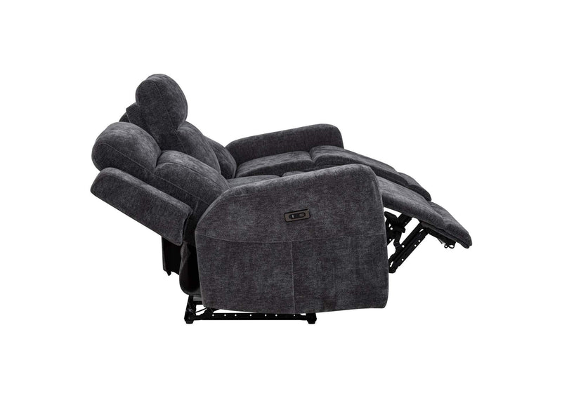 610154P-S2 Kennett 2-piece Chenille Power Reclining Sofa Set Dark Grey