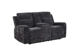 610154P-S2 Kennett 2-piece Chenille Power Reclining Sofa Set Dark Grey
