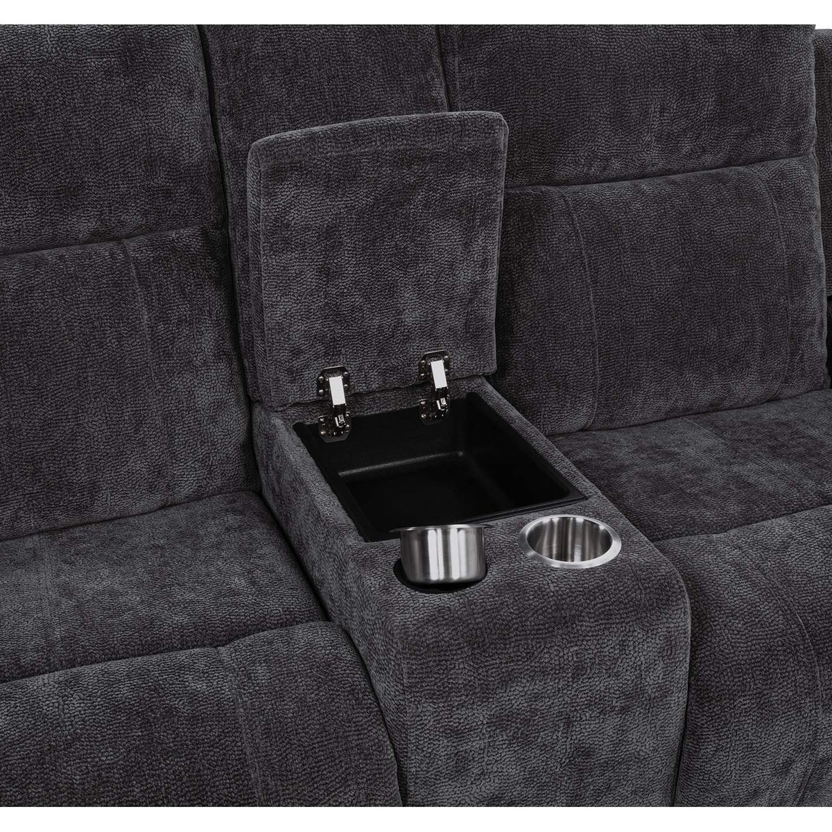 610154P-S2 Kennett 2-piece Chenille Power Reclining Sofa Set Dark Grey