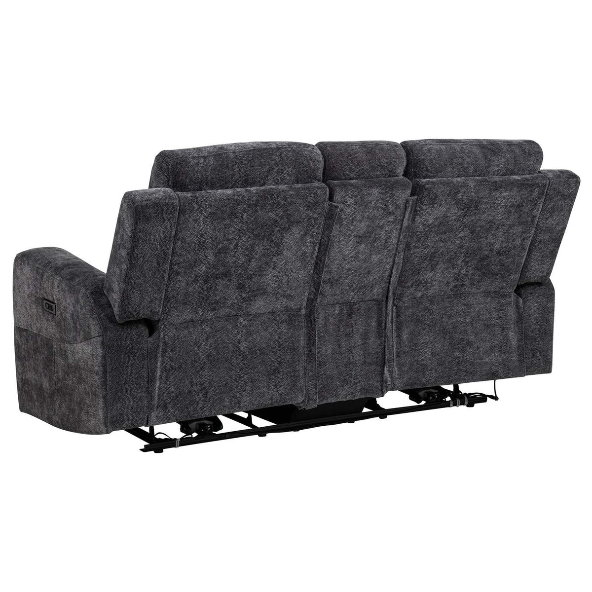 610154P-S3 Kennett 3-piece Chenille Power Reclining Sofa Set Dark Grey
