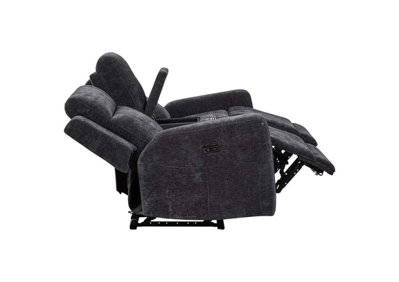610154P-S3 Kennett 3-piece Chenille Power Reclining Sofa Set Dark Grey