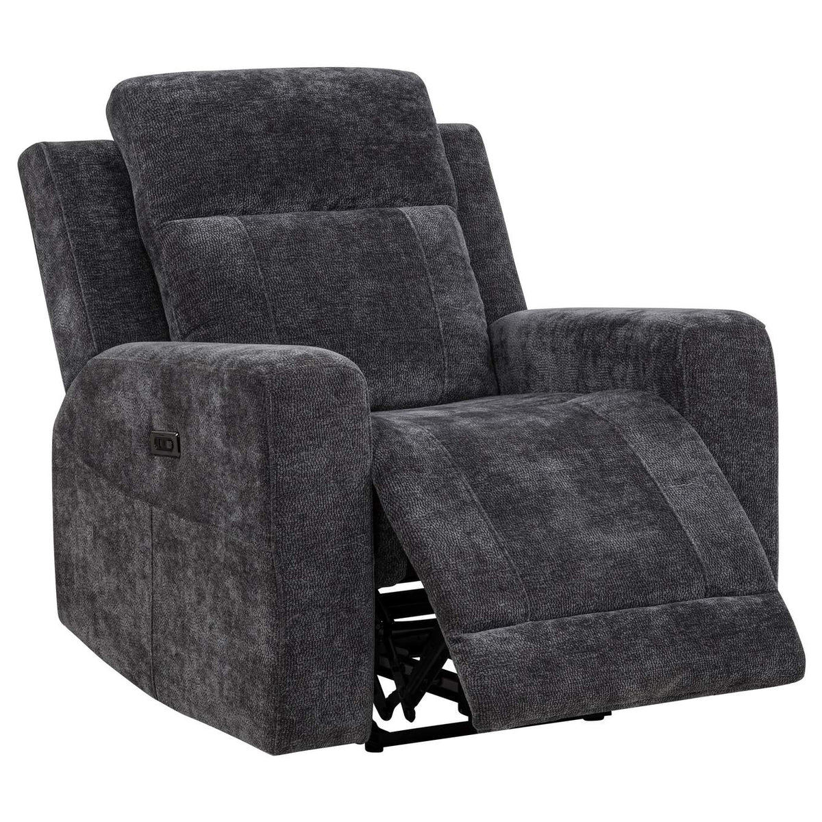 610154P-S3 Kennett 3-piece Chenille Power Reclining Sofa Set Dark Grey