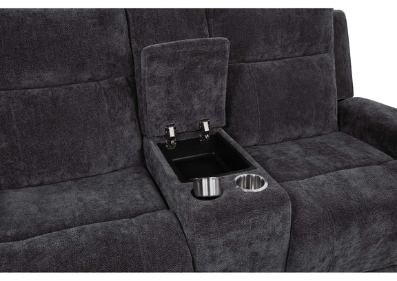 610154P-S3 Kennett 3-piece Chenille Power Reclining Sofa Set Dark Grey