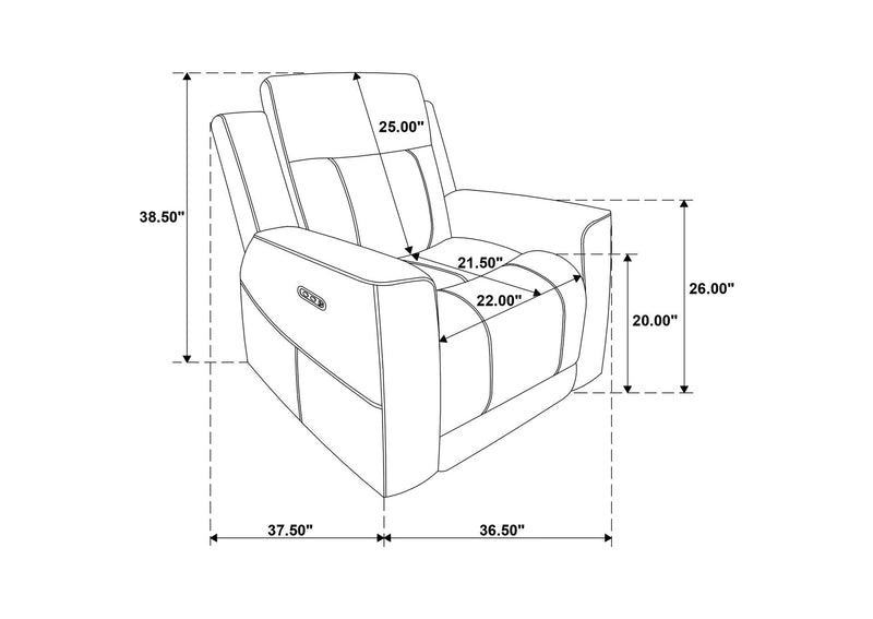 610154P-S3 Kennett 3-piece Chenille Power Reclining Sofa Set Dark Grey