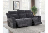 610154P Kennett Chenille Upholstered Power Reclining Sofa Dark Grey