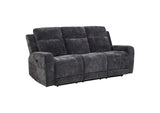 610154P Kennett Chenille Upholstered Power Reclining Sofa Dark Grey