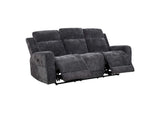 610154P Kennett Chenille Upholstered Power Reclining Sofa Dark Grey