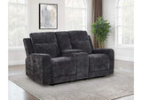 610155P Kennett Chenille Upholstered Power Reclining Loveseat Grey