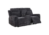 610155P Kennett Chenille Upholstered Power Reclining Loveseat Grey