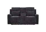 610155P Kennett Chenille Upholstered Power Reclining Loveseat Grey