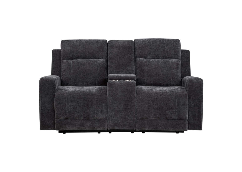 610155P Kennett Chenille Upholstered Power Reclining Loveseat Grey