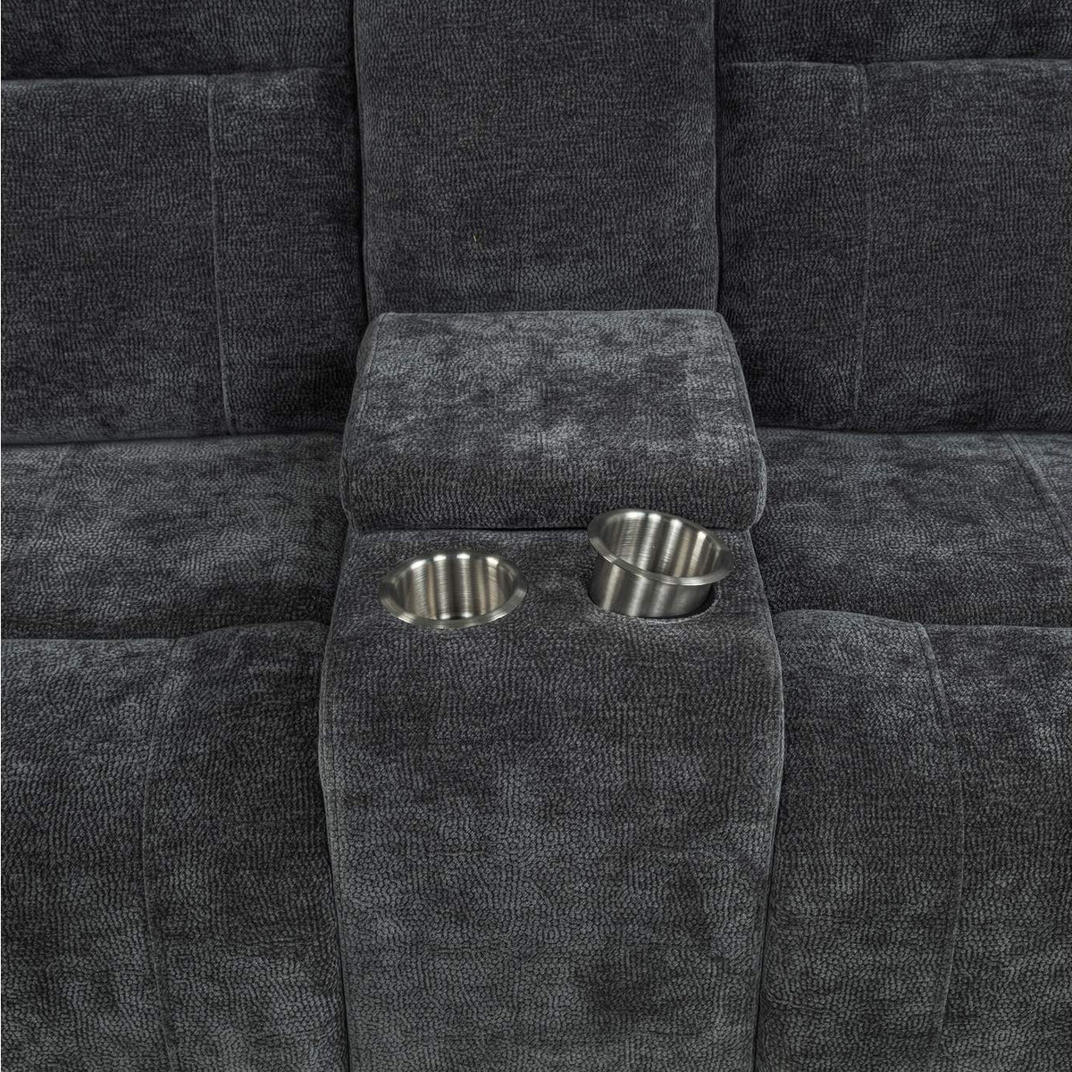 610155P Kennett Chenille Upholstered Power Reclining Loveseat Grey