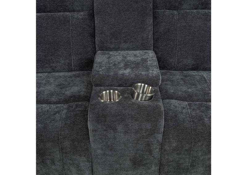 610155P Kennett Chenille Upholstered Power Reclining Loveseat Grey