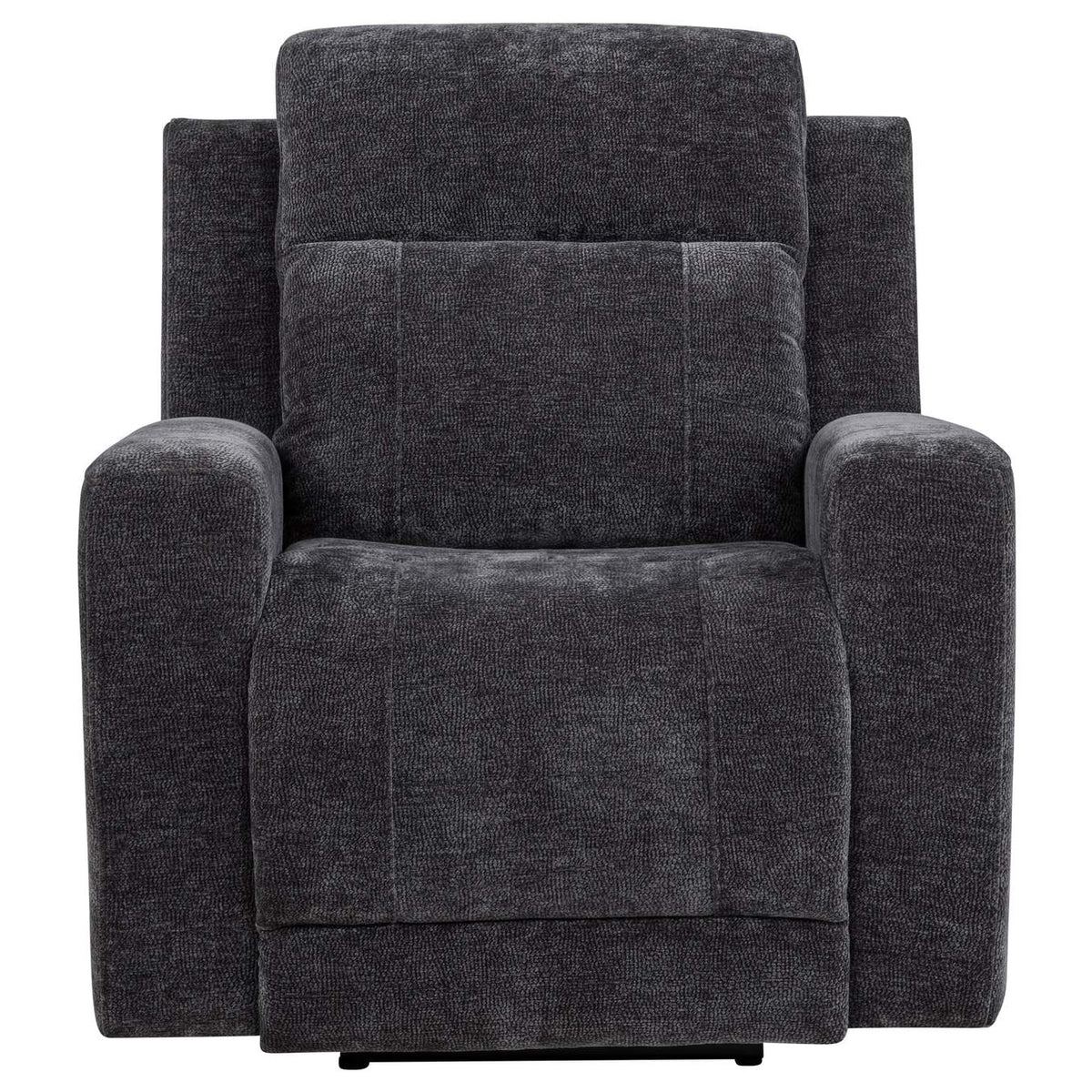 610156P Kennett Chenille Upholstered Power Recliner Chair Dark Grey