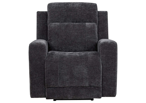 610156P Kennett Chenille Upholstered Power Recliner Chair Dark Grey