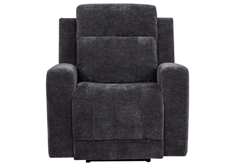 610156P Kennett Chenille Upholstered Power Recliner Chair Dark Grey